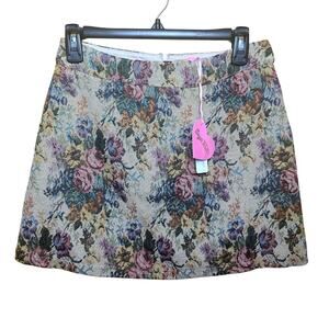 Sugar Thrillz LE GRAND AMOUR MINI SKIRT Floral Tapestry Print Small NWT